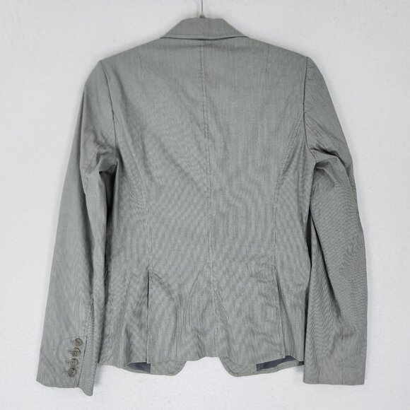 Banana Republic Jacket Womens 4 Gray Pinstripe Stretch Single Button Blazer - Picture 14 of 15